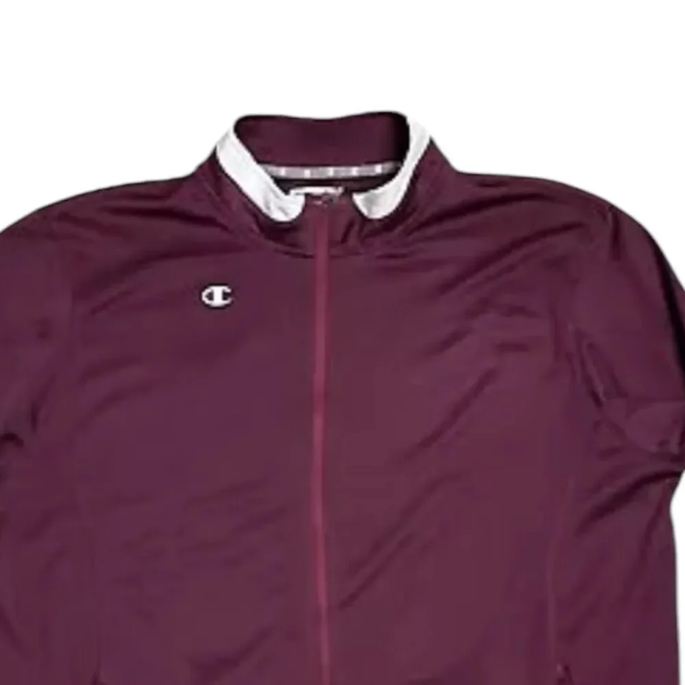 Champion Jacket Men’s‎ 2XL Burgundy Track Logo C Full Zip Athletic Performance